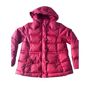 Tommy Hilfiger Puffer Jacket Hooded Full Zip Pink Womens XL